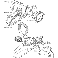 Handle housing Assembly for Stihl MSE140C MS160C MS180C MS200C Electric Chainsaws