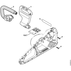 Hand guard, Handlebar Assembly for Stihl MSE250C Electric Chainsaws