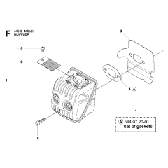 Muffler Assembly For Husqvarna 445eii Chainsaw