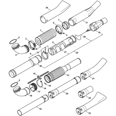 Pleated Hose Blower Tube Assembly for Stihl BR430 Blower