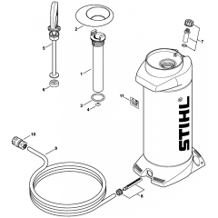 Pressurized Water Tank Assembly for Stihl TS510 TS760 Disc Cutter