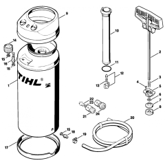 Pressurized Water Tank Assembly for Stihl TS510 TS760 Disc Cutter Pre 23.96
