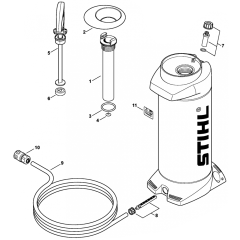 Pressurized Water Tank Type 1 Assembly for Stihl TS460 Disc Cutter