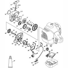 Rewind Electric Starter Assembly for Stihl FR460C Backpack Brushcutter