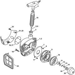 Rewind Starter Assembly for Stihl FR410C FR460TC Backpack Brushcutter