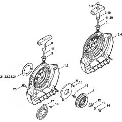 Rewind starter Assembly for Stihl FS300 FS350 FS380 Clearing Saw
