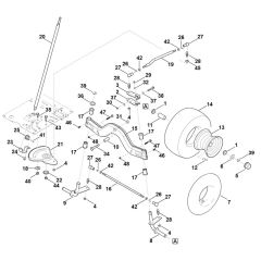 Steering, Front Wheel for Stihl RT 6127.1 ZL Ride on Mower