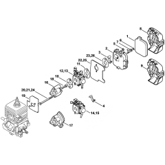 Carburetor Air Filter Assembly for Stihl SH55 Shredder
