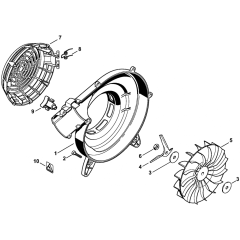 Fan Housing Outer Fanwheel Assembly for Stihl SH55 Shredder