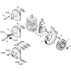 Ignition System and Muffler Assembly for Stihl SH55 Shredder