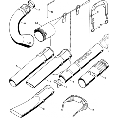 Nozzle and Vacuum Attachment Assembly for Stihl SH55 Shredder