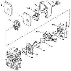 Air Filter Spacer Flange Assembly for Stihl SH56 Shredder