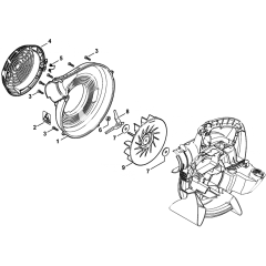 Fan Housing Outer Fanwheel Assembly for Stihl SH56 Shredder