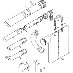 Nozzle and Vacuum Attachment Assembly for Stihl SH56 Shredder