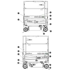 Left and Right Side Labels for Skyjack SJ3213 Micro DC Scissor Lift