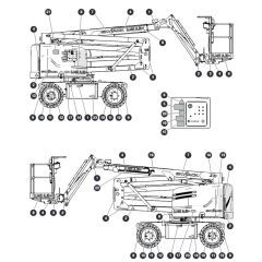 Labels - Left and Right Sides  for Skyjack SJ45 AJEplus Articulating Boom