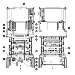 Labels Front & Rear for Skyjack SJ4740 E C103007000 - C103999999 DC Scissor Lift