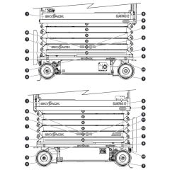 Labels Right & Left Sides for Skyjack SJ4740 E C103007000 - C103999999 DC Scissor Lift