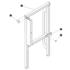 Right Rear Platform Railing for Skyjack SJ6826 (B200000001 - B200999999) RT Scissor Lift