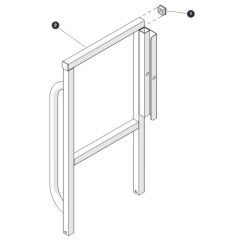 Left Rear Platform Railing for Skyjack SJ6832 (B200000001 - B200999999) RT Scissor Lift