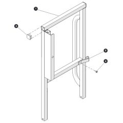 Right Rear Platform Railing for Skyjack SJ6832 (B200000001 - B200999999) RT Scissor Lift