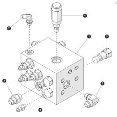 Splitter Manifold for Skyjack SJ6832 (B200000001 - B200999999) RT Scissor Lift