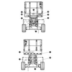 Labels - Front and Rear for Skyjack SJ6832 RTE (B201000001 - B201999999) RT Scissor Lift