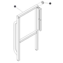 Left Rear Platform Railing for Skyjack SJ6832 RTE (B201000001 - B201999999) RT Scissor Lift