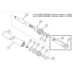Powered Extension Platform Cylinder (Lock Nut Secured Piston) for Skyjack SJ8831 RT Scissor Lift