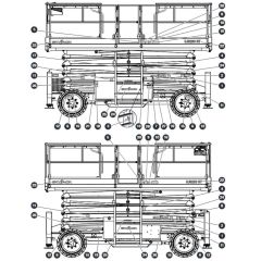 Labels Left & Right Sides for Skyjack SJ9233 RT Scissor Lift