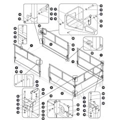 Main Platform Railings - Single Extension Deck for Skyjack SJ9233 RT Scissor Lift