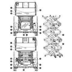 Labels - Front & Back for Skyjack SJ9243 RT Scissor Lift