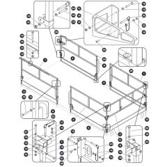 Main Platform Railings - Single Extension Deck for Skyjack SJ9243 RT Scissor Lift