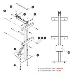 Heavy Duty Pipe Rack for Skyjack SJ9664 RT Scissor Lift