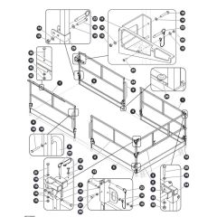 Main Platform Railings - Single Extension Deck for Skyjack SJ9664 RT Scissor Lift