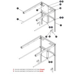 Extension Platform Railing Assembly for Skyjack SJIII 3215 (10000996 - 10999999) DC Scissor Lift