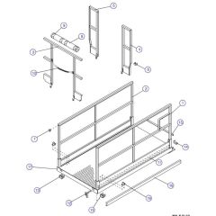 Main Platform, Rigid Railings (Model 4620) Assembly  for Skyjack SJIII 3220 DC Scissor Lift