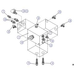 Rear Drive Manifold (6826, 6832) Assembly for Skyjack SJIII 3220 DC Scissor Lift