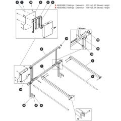 Extension Railing (1.9m Stowed Height) Assembly for Skyjack SJIII 4740 DC Scissor Lift