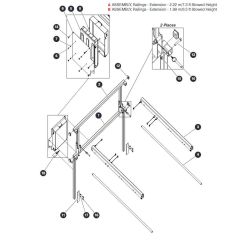 Extension Railing (2.2m Stowed Height) Assembly for Skyjack SJIII 4740 DC Scissor Lift