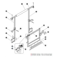Half Gate Entrance Assembly (1.9M Stowed Height) ANSI/CSA, CE & KC for Skyjack SJIII 4740 DC Scissor Lift