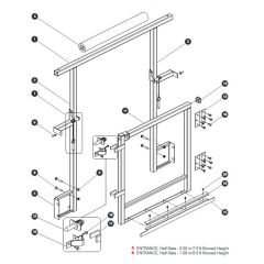 Half Gate Entrance Assembly (2.2m Stowed Height) ANSI/CSA, CE & KC for Skyjack SJIII 4740 DC Scissor Lift