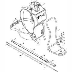 Support Frame & Shaft Assembly for Stihl FR410C FR460TC Backpack Brushcutter