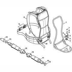 Support Frame & Shaft Assembly for Stihl FR85 Backpack Brushcutter