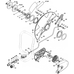 Support with Guard and Water Attachment Assembly for Stihl TS800 Disc Cutter