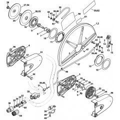 Support with Guard and Water Attachment Assembly for Stihl TS800 Disc Cutter Pre 14.2014