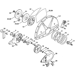 Support with Guard Assembly for Stihl TS350 TS360 Disc Cutter