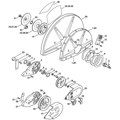 Support with Guard Assembly for Stihl TS510 TS760 Disc Cutter