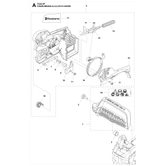 Chain Brake & Clutch Cover Assembly For Husqvarna T540XP Chainsaw
