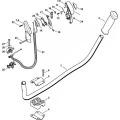 Two-handed handle bar & Control handle Assembly for Stihl FS300 FS350 FS380 Clearing Saw